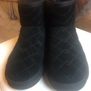 UGG Arden Black Quilted Ankle Boots